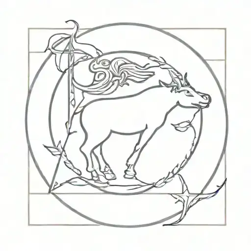 leo sagittarius zodiac sign tattoo design idea