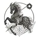 leo sagittarius zodiac sign tattoo design idea