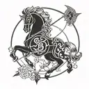 leo sagittarius zodiac sign tattoo design idea