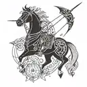 leo sagittarius zodiac sign tattoo design idea