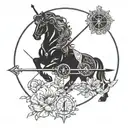 leo sagittarius zodiac sign tattoo design idea
