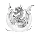 dragon with budha tattoo design idea