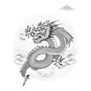dragon with budha tattoo design idea