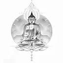 dragon with budha tattoo design idea