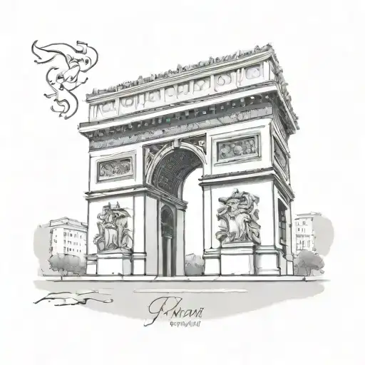 Arc de Triomphe made tattoo design idea