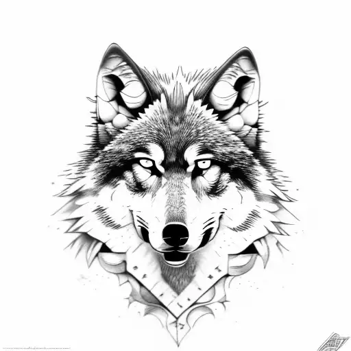 angry Wolf tattoo design idea
