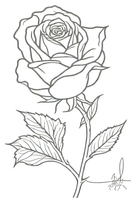Rose on fire  tattoo design idea