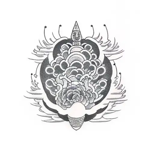 thunder storm tattoo design idea