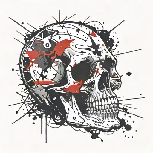 Silent skull tattoo design idea