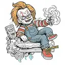 chucky smokes a leek tattoo design idea