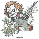 chucky smokes a leek tattoo design idea