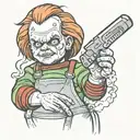 chucky smokes a leek tattoo design idea