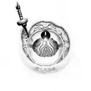 Dotwork tattoo of a keyhole with a hidden swinger club scene inside tattoo design idea