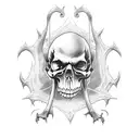 Grim reaper, scyth, old tree, skulls, crows tattoo design idea