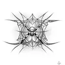 black widow spider with cobweb tattoo design idea