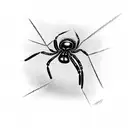 black widow spider with cobweb tattoo design idea