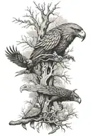 woods, snake, eagle, bear, gamecock, wildcat  tattoo design idea