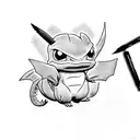 3 cartoon creatures. Toothless the dragon, pikachu the pokemon, and stitch from lilo and stitch. Toothless the dragon is tattoo design idea