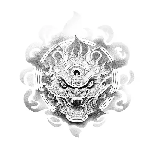 Foo Dog tattoo design idea