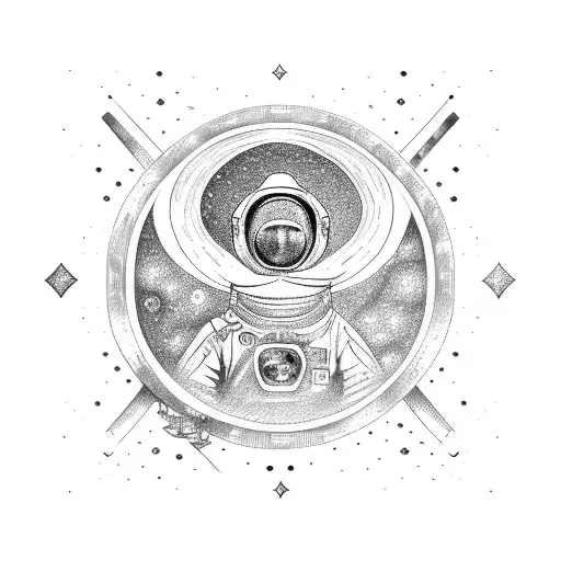 virgo astro sign with an astronaut tattoo design idea