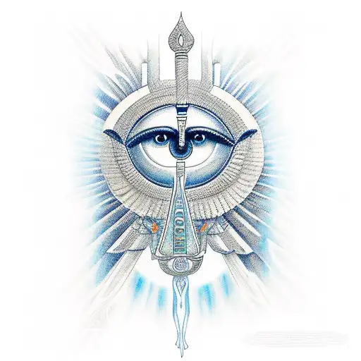 sky-god Horus staring into the eyes of the egyptain god Ra tattoo design idea