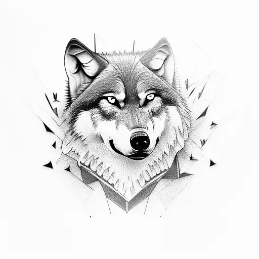 wolf and crows tattoo design idea