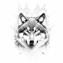 wolf and crows tattoo design idea
