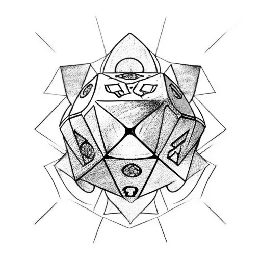 D&D themed with dice set tattoo design idea