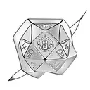 D&D dice set with arrow tattoo design idea
