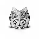 D&D dice set with arrow tattoo design idea
