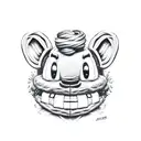 Face with half Springtrap and half Puppet from Five Nights at Freddys tattoo design idea