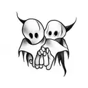 sheet ghost holding hands tattoo design idea