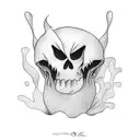 sheet ghost holding hands tattoo design idea
