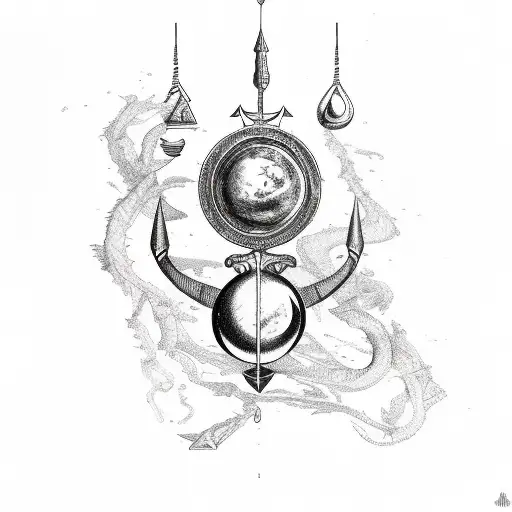 libra scales with capricorn sea goat tattoo design idea