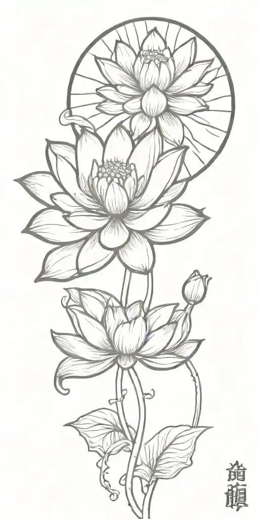 Symbol lotus flower tattoo design idea