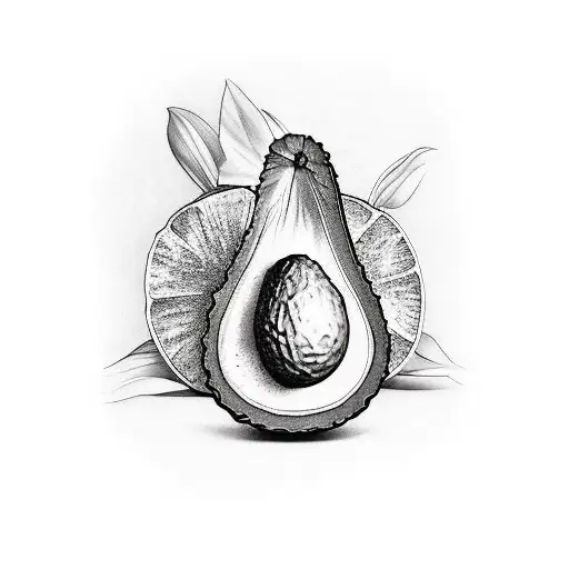 avocado tattoo design idea