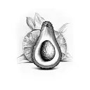 avocado tattoo design idea