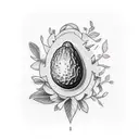 avocado tattoo design idea