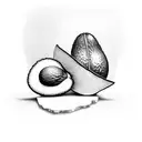 avocado tattoo design idea