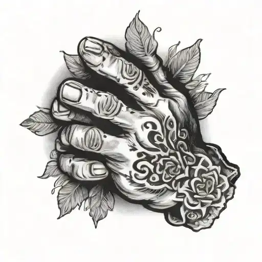 praying hands praying tattoo design idea