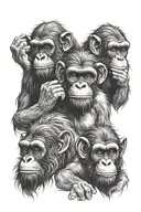 I want a tattoo design that fits on my forearm, of the three wise monkeys, the first covering the eyes, the second the e tattoo design idea