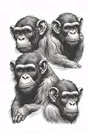 I want a tattoo design that fits on my forearm, of the three wise monkeys, the first covering the eyes, the second the e tattoo design idea