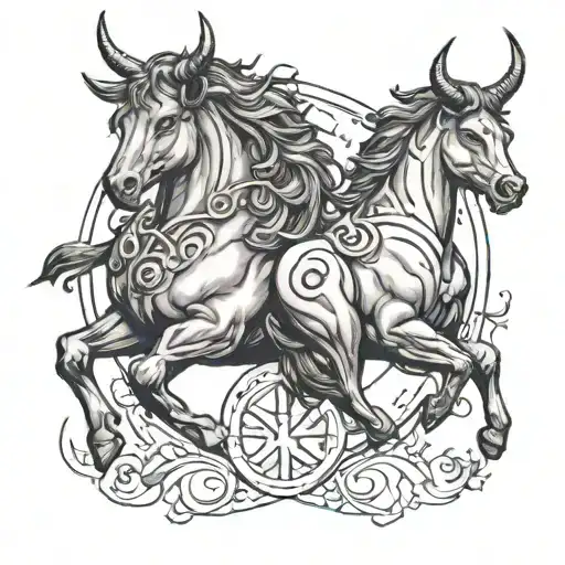 Taurus and Sagittarius tattoo design idea