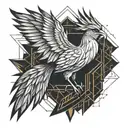 the firebird named phoenix tattoo design idea