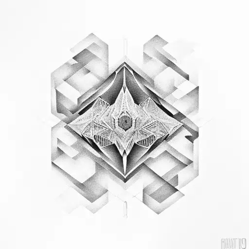 Create a geometric design inspired by organs tattoo design idea