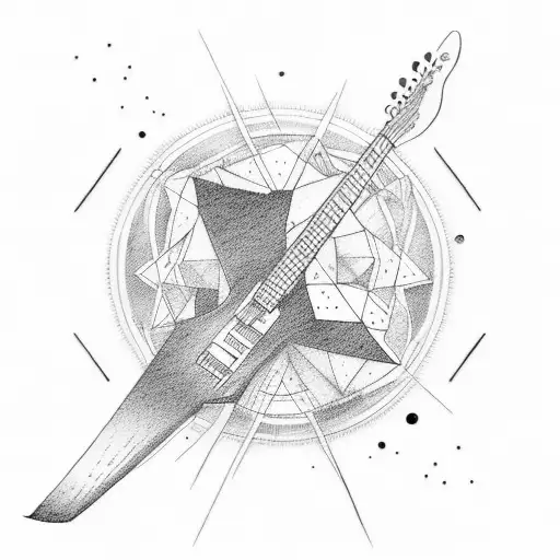 interstellar movie with guitar tattoo design idea