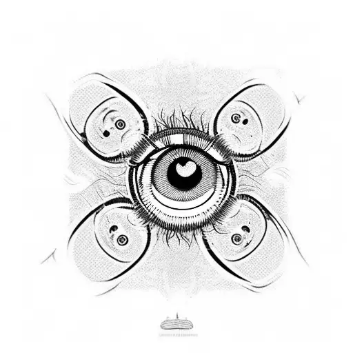 Centipede legs with human eyeballs tattoo design idea