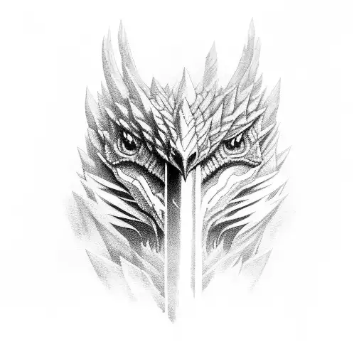 dual blades nargacuga monster hunter tattoo design idea