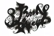 cursive writing born and death date tattoo design idea