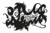 cursive writing born and death date tattoo design idea